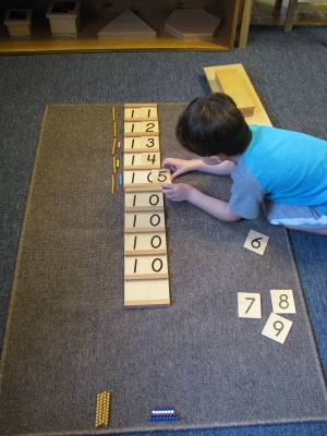 Math area lesson - number building